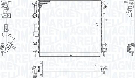 Magneti Marelli 350213192600 - Радіатор, охолодження двигуна autocars.com.ua