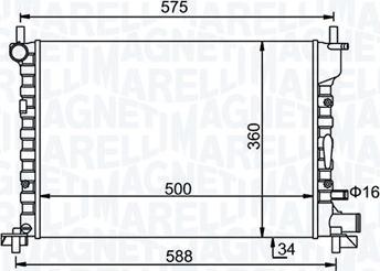 Magneti Marelli 350213193300 - Радиатор, охлаждение двигателя autodnr.net