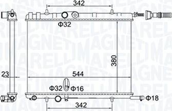 Magneti Marelli 350213193400 - Радиатор, охлаждение двигателя avtokuzovplus.com.ua