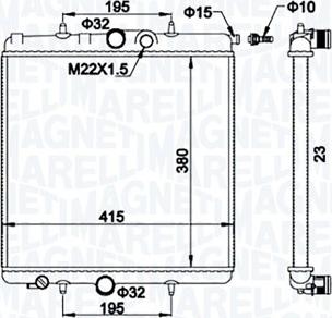 Magneti Marelli 350213194100 - Радиатор, охлаждение двигателя autodnr.net