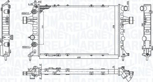 Magneti Marelli 350213194600 - Радиатор, охлаждение двигателя avtokuzovplus.com.ua