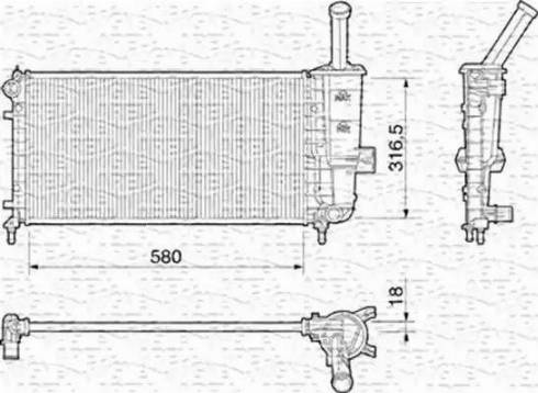 Magneti Marelli 350213195000 - Радіатор, охолодження двигуна autocars.com.ua