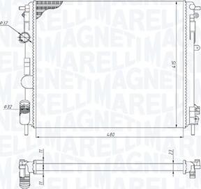 Magneti Marelli 350213195200 - Радіатор, охолодження двигуна autocars.com.ua