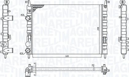 Magneti Marelli 350213196300 - Радіатор, охолодження двигуна autocars.com.ua