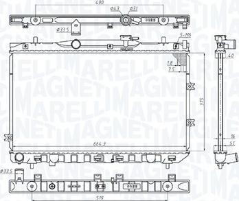 Magneti Marelli 350213197100 - Радіатор, охолодження двигуна autocars.com.ua