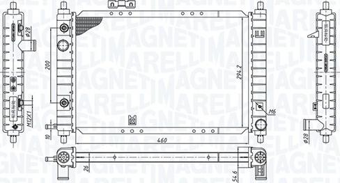 Magneti Marelli 350213197800 - Радіатор, охолодження двигуна autocars.com.ua