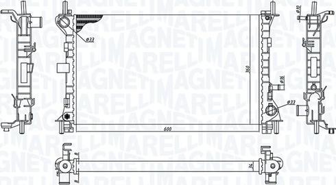 Magneti Marelli 350213198100 - Радіатор, охолодження двигуна autocars.com.ua