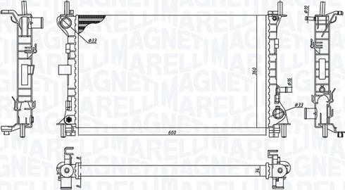 Magneti Marelli 350213198100 - Радиатор, охлаждение двигателя avtokuzovplus.com.ua