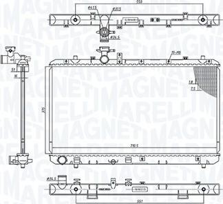 Magneti Marelli 350213199500 - Радіатор, охолодження двигуна autocars.com.ua