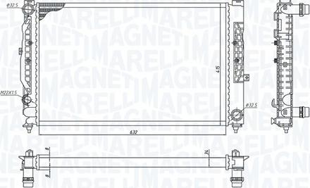 Magneti Marelli 350213199900 - Радіатор, охолодження двигуна autocars.com.ua