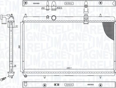 Magneti Marelli 350213200900 - Радіатор, охолодження двигуна autocars.com.ua