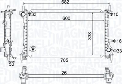 Magneti Marelli 350213201200 - Радиатор, охлаждение двигателя avtokuzovplus.com.ua