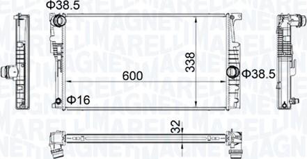 Magneti Marelli 350213202200 - Радіатор, охолодження двигуна autocars.com.ua