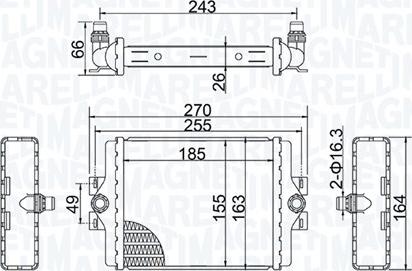 Magneti Marelli 350213202500 - Радіатор, охолодження двигуна autocars.com.ua