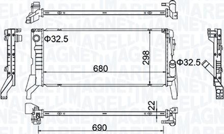 Magneti Marelli 350213202700 - Радиатор, охлаждение двигателя autodnr.net