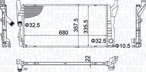 Magneti Marelli 350213202900 - Радіатор, охолодження двигуна autocars.com.ua