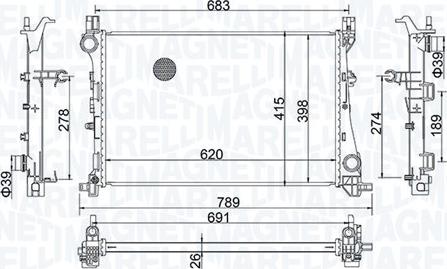 Magneti Marelli 350213203400 - Радіатор, охолодження двигуна autocars.com.ua