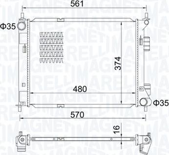 Magneti Marelli 350213204500 - Радіатор, охолодження двигуна autocars.com.ua