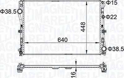 Magneti Marelli 350213205400 - Радиатор, охлаждение двигателя avtokuzovplus.com.ua