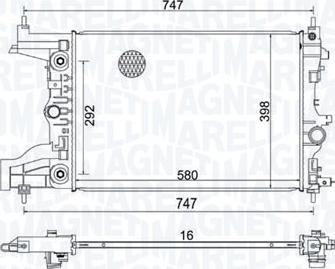 Magneti Marelli 350213206100 - Радіатор, охолодження двигуна autocars.com.ua