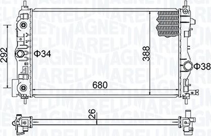 Magneti Marelli 350213206600 - Радиатор, охлаждение двигателя avtokuzovplus.com.ua