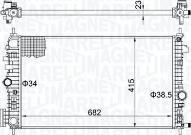 Magneti Marelli 350213207100 - Радіатор, охолодження двигуна autocars.com.ua