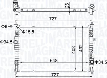 Magneti Marelli 350213207200 - Радіатор, охолодження двигуна autocars.com.ua