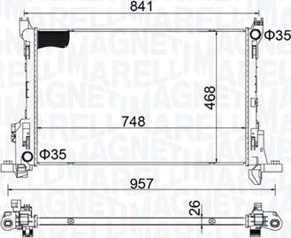 Magneti Marelli 350213207800 - Радіатор, охолодження двигуна autocars.com.ua