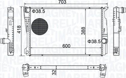 Magneti Marelli 350213209100 - Радіатор, охолодження двигуна autocars.com.ua