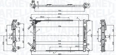 Magneti Marelli 350213220100 - Радіатор, охолодження двигуна autocars.com.ua