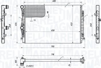 Magneti Marelli 350213220900 - Радіатор, охолодження двигуна autocars.com.ua