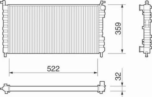 Magneti Marelli 350213258000 - Радіатор, охолодження двигуна autocars.com.ua