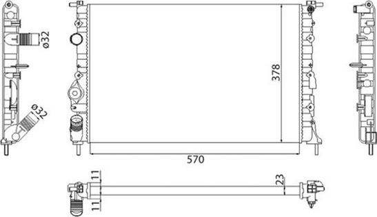 Magneti Marelli 350213263003 - Радиатор, охлаждение двигателя autodnr.net