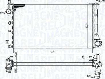 Magneti Marelli 350213382000 - Радиатор, охлаждение двигателя avtokuzovplus.com.ua