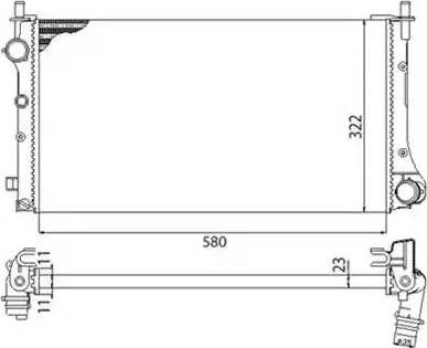 Magneti Marelli 350213382003 - Радіатор, охолодження двигуна autocars.com.ua