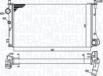 Magneti Marelli 350213383000 - Радиатор, охлаждение двигателя avtokuzovplus.com.ua