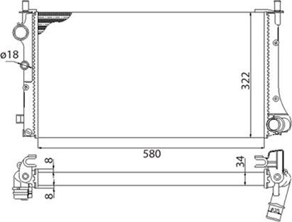 Magneti Marelli 350213383003 - Радіатор, охолодження двигуна autocars.com.ua