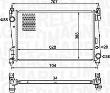 Magneti Marelli 350213385000 - Радіатор, охолодження двигуна autocars.com.ua