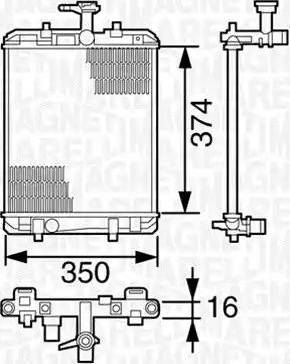 Magneti Marelli 350213392000 - Радіатор, охолодження двигуна autocars.com.ua