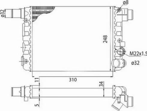 Magneti Marelli 350213500003 - Радіатор, охолодження двигуна autocars.com.ua