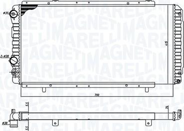 Magneti Marelli 350213707000 - Радиатор, охлаждение двигателя autodnr.net