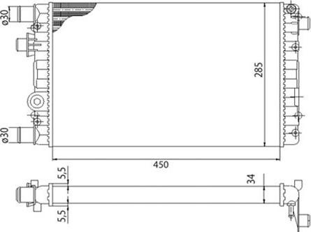 Magneti Marelli 350213815003 - Радиатор, охлаждение двигателя avtokuzovplus.com.ua