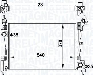 Magneti Marelli 350213899000 - Радиатор, охлаждение двигателя avtokuzovplus.com.ua