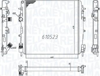 Magneti Marelli 350213995000 - Радиатор, охлаждение двигателя avtokuzovplus.com.ua