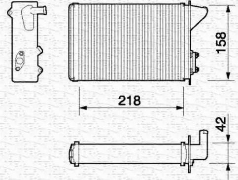 Magneti Marelli 350218053000 - Теплообмінник, опалення салону autocars.com.ua