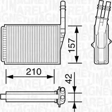 Magneti Marelli 350218157000 - Теплообмінник, опалення салону autocars.com.ua