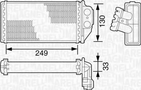 Magneti Marelli 350218163000 - Теплообмінник, опалення салону autocars.com.ua