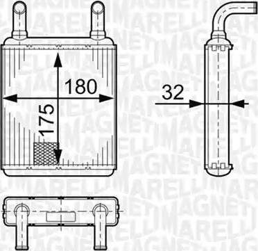 Magneti Marelli 350218245000 - Теплообмінник, опалення салону autocars.com.ua