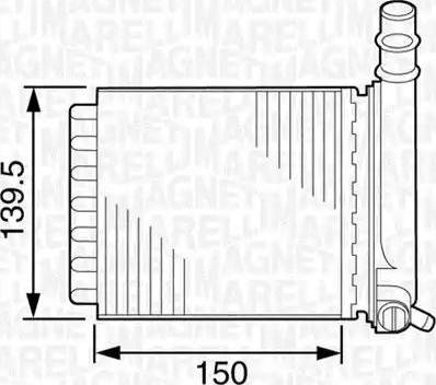 Magneti Marelli 350218307000 - Теплообмінник, опалення салону autocars.com.ua