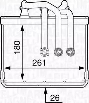 Magneti Marelli 350218334000 - Теплообмінник, опалення салону autocars.com.ua